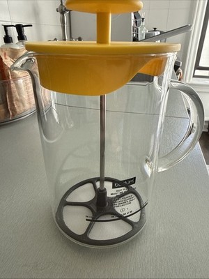 BODUM glass milk frother with black plastic lid 8 oz. with handle BODUM Portugal