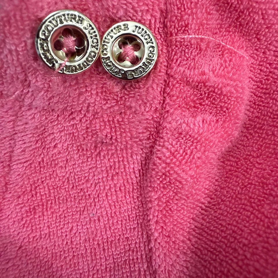 Розовый махровый комбинезон для девочки Juicy Couture с бантом и оборками размер 3 М - Изображение 4 из 4