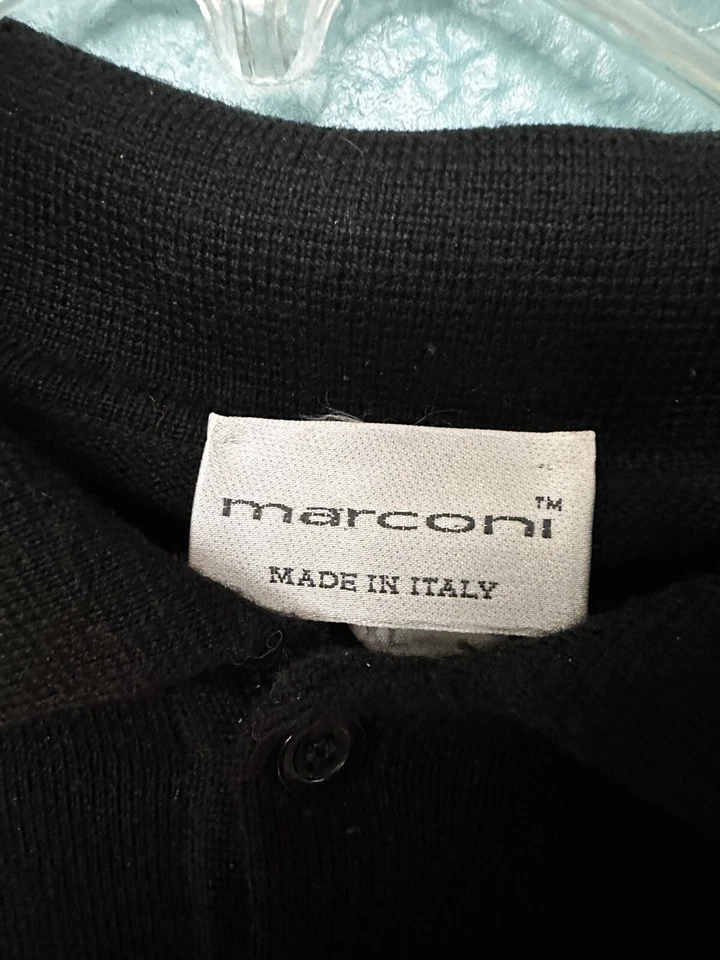 Men's Marconi Italian Merino Wool Blend Black Sweater - Size XL - Image 4 of 4