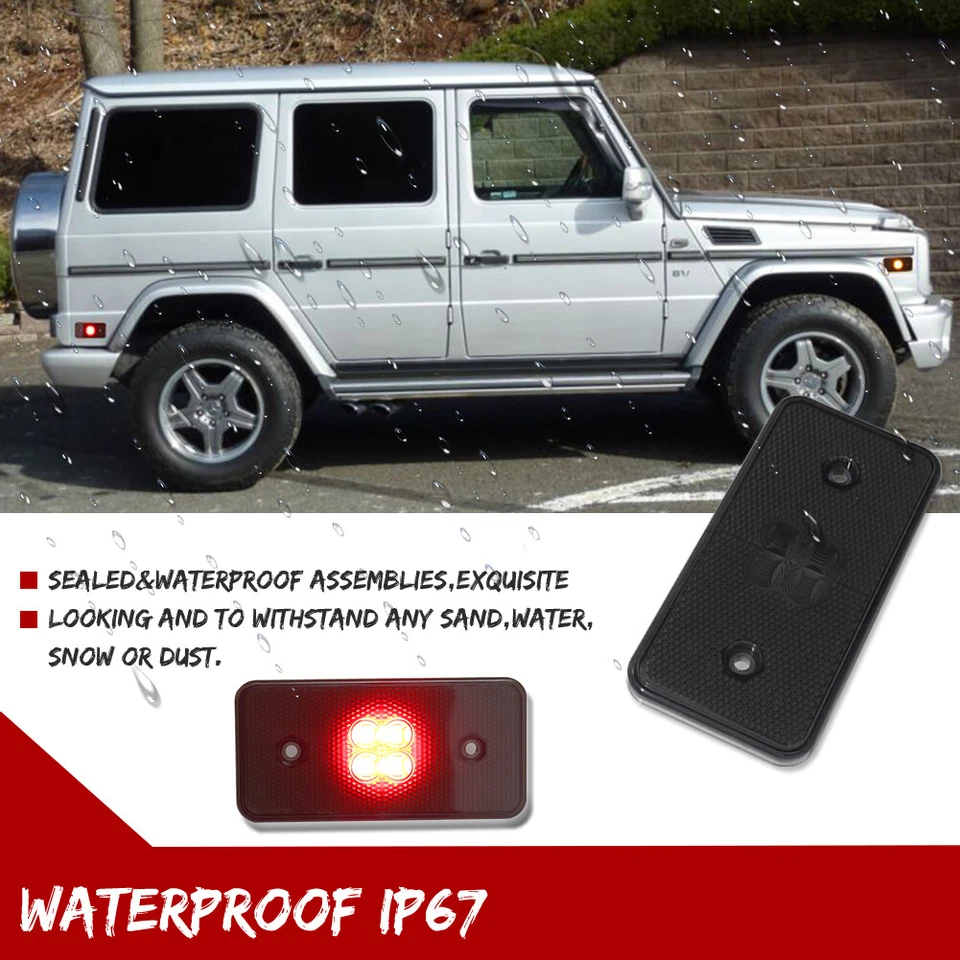 [Plug & Play] Luces LED rojas ahumadas para Benz G500 Clase G 2002-14 Foto 4 de 4