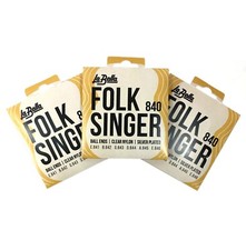 La Bella Guitar Strings 3 Sets Folk Singer 840 Ball End Nylon for Folk Guitars