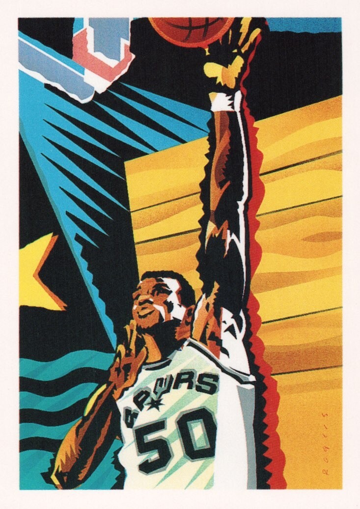1990-91 NBA Hoops - Art Card Team Checklist 378 David Robinson | eBay