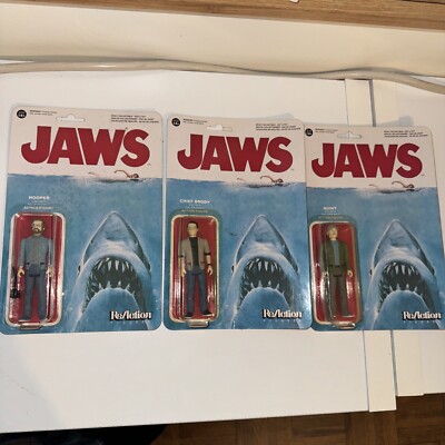 Funko ReAction JAWS QUINT HOOPER CHIEF BRODY Action Figure 3 3/4