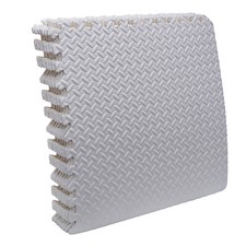 8PCs EVA Foam Exercise Tiles Floor Mat Gym Floor Fitness Yoga Workout 24x24 Whit