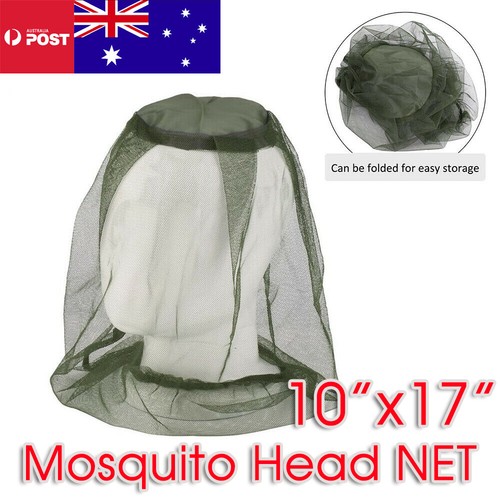 MOSQUITO FLY INSECT HEAD NET MESH HAT BEE BUG MOZZIE PROTECTOR OUTDOOR FISHING