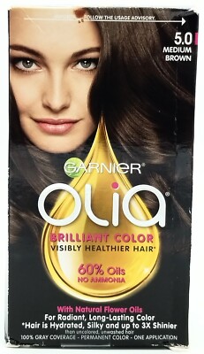 Garnier Olia Brilliant Color Permanent Hair Color 5.0 Medium Brown