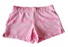 OLD NAVY Girl's Bright Pink and White Geometric Pattern Short Shorts Size 10/12