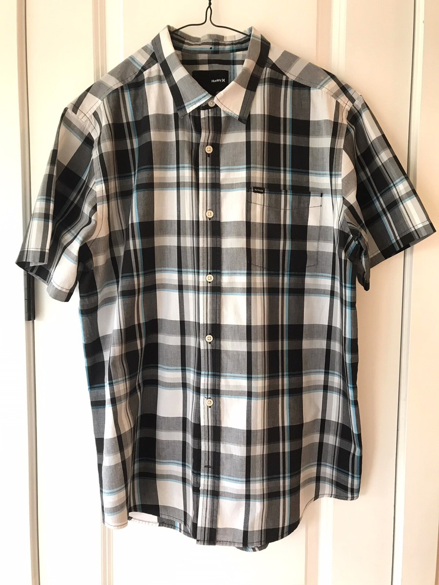 Hurley Shirt Mens Short Sleeve Button Up Check XL Shirt Flaw