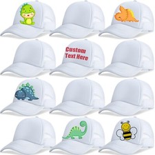 12 Pack Trucker Hat for Kids Summer Polyester Mesh Cap Adjustable Sublimation
