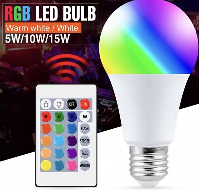 E27 Smart Control Lamp Led RGB Light Dimmable 5W 10W 15W RGBW Led Lamp