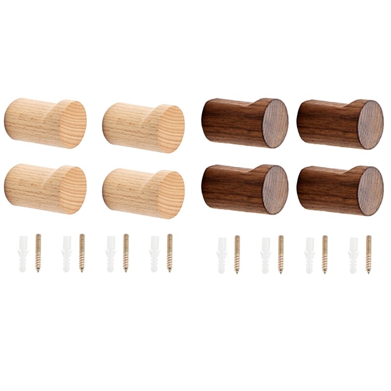 Hat Hook Wood Coat Hanger for Hanging Hat Towel Bag Rope Single