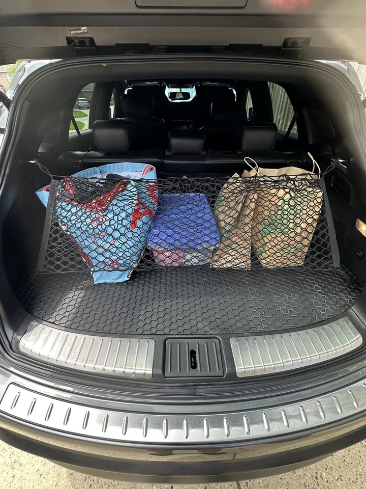 Red de carga organizadora de malla estilo sobre maletero trasero para INFINITI QX70 2014-2017 Foto 4 de 4