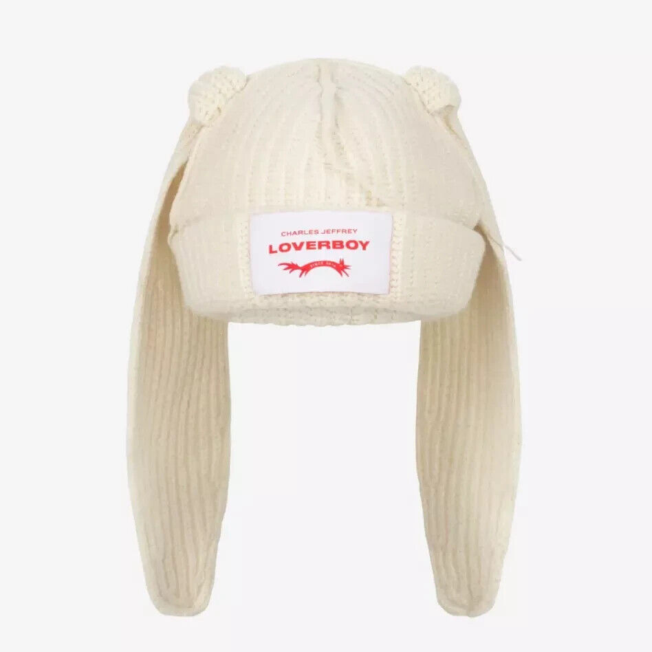 Charles Jeffrey Loverboy Chunky Rabbit Beanie Black+Ecru SET Charles Jeffrey Loverboy Chunky Rabbit Beanie Black+Ecru SET
