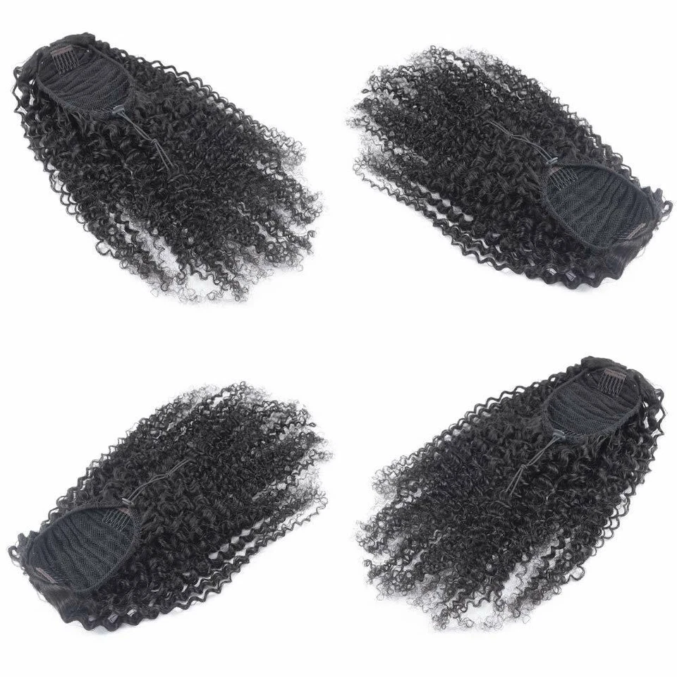 Extensiones de cola de caballo rizado rizado rizado cabello humano cola de caballo Foto 4 de 4