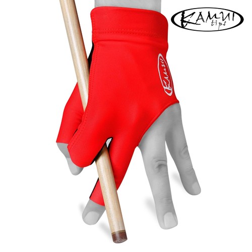 KAMUI Billiard Pool Cue GLOVE - QuickDry - For Left or Right Hand - Red - 第 1/17 張圖片