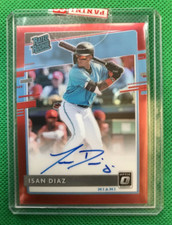 2020  OPTIC BASEBALL RATED ROOKIE Isan Diaz RC  AUTO #30/50 RED Marlins