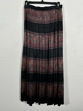 Vintage 90s Talbots Skirt Women s Size 6 Paisley 100 Silk Midi Multicolor