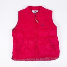 Vintage OshKosh Y2K Quilted Embroidered Apple Zip Vest Pink Girls Size 6X