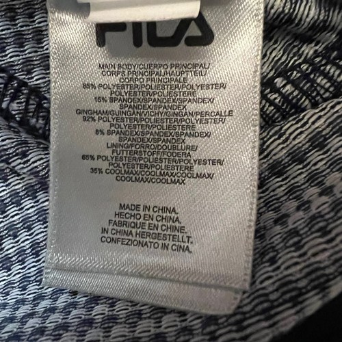 FILA Girls Dark Blue & White Check Tank Tennis Dress Size M 8-10 Pleat Hem - Picture 10 of 11
