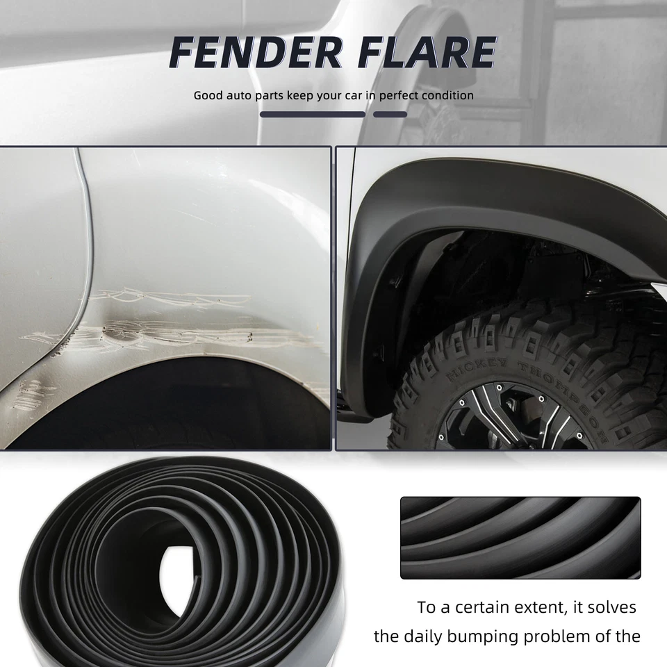 Para Ford Econoline Van/Wagon 2" Flexible PVC Guardabarros Llamaradas Arcos de Rueda Kit de Tiras Foto 3 de 4