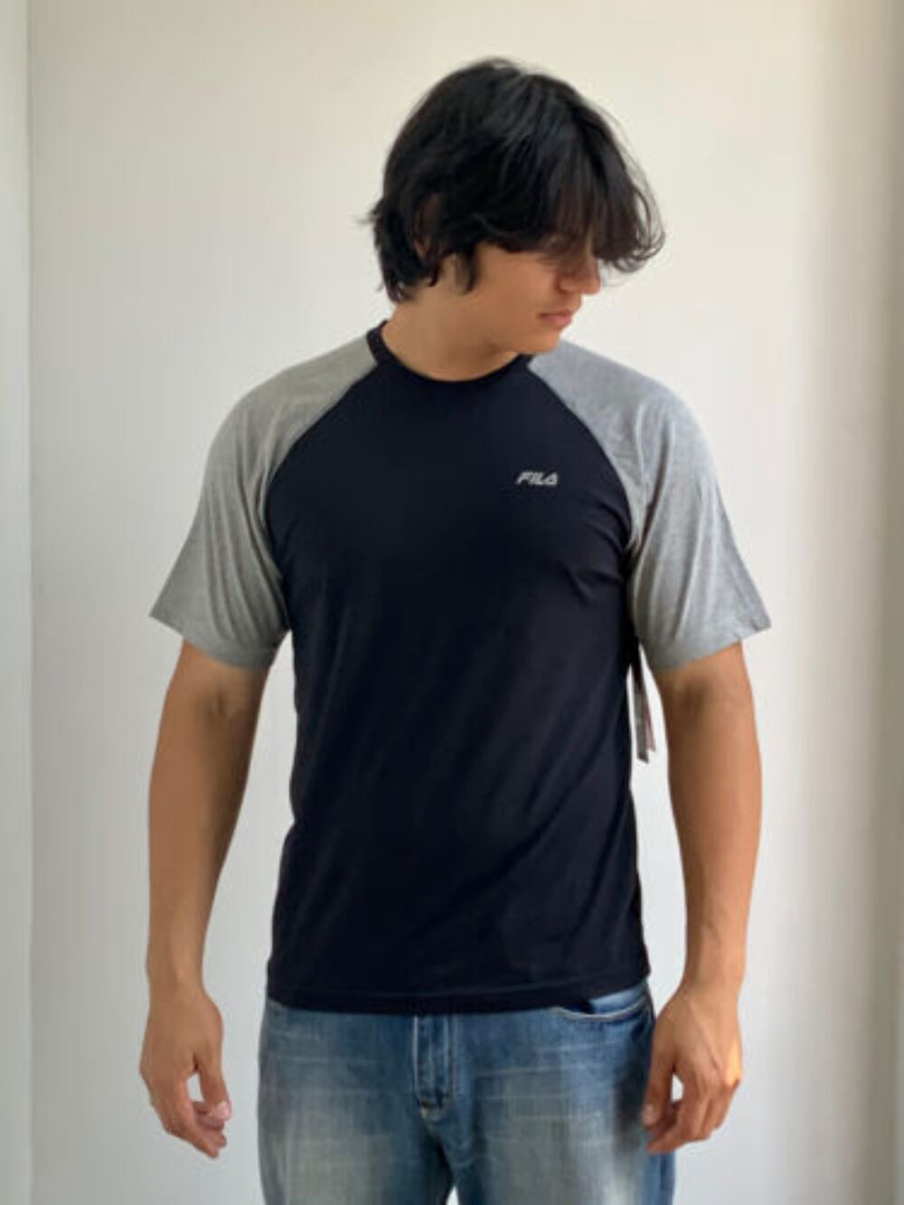 T shirt uomo Fila grigia nera manica corta nuova con etichetta