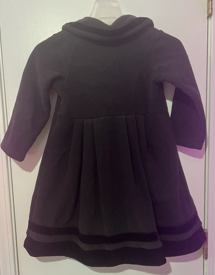 Abrigo de vestir de terciopelo y polar negro talla 5 GOODLAD para niñas Foto 2 de 2