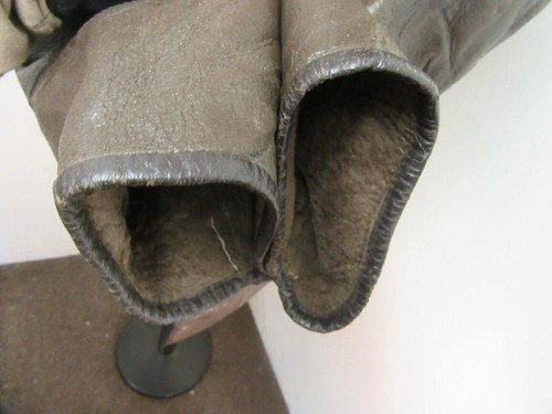 VINTAGE SHEARLING LEATHER TRENCHCOAT JACKET SIZE L - Picture 13 of 21
