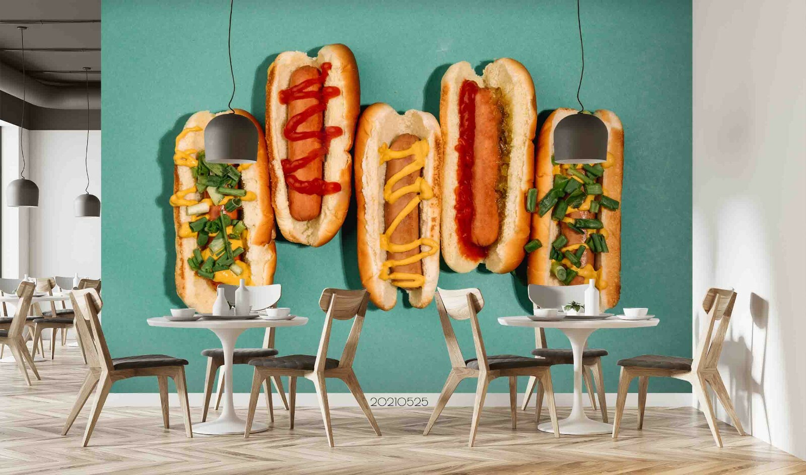 Restaurant Hot Dog Self-adhesive Removable Wallpaper Murals Wall