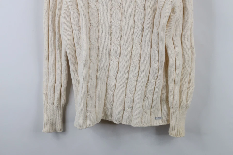 Suéter de cuello alto tejido con cable grueso mezcla de angora grande Columbia vintage para mujer Foto 3 de 4
