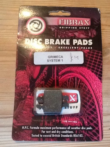 GRIMECA System 1, FIBRAX, Mechanical & Hydraulic DISC PADS.Brand New. - Picture 3 of 3