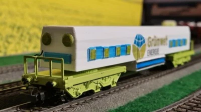 ☆ SELTEN ☆ MÄRKLIN H0  ☆ TIEFLADEWAGEN 4617 / 4618 ☆ GRÜNEWELT ☆ ENERGIE   EVP  - Bild 1 von 4