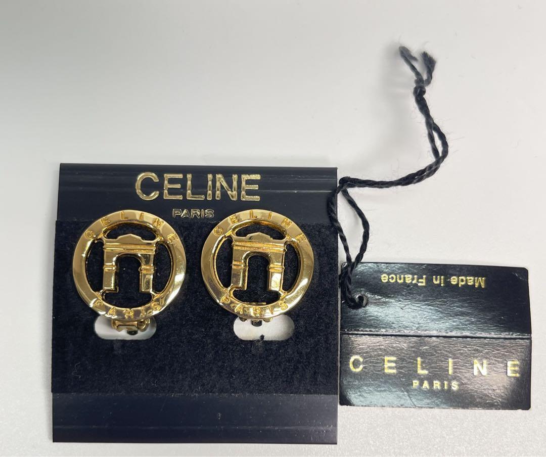 CELINE Vintage Arc de Triomphe Clip-on Earrings Gold Women's CELINE Vintage Arc de Triomphe Clip-on Earrings Gold Women's