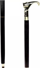 Antique 37'' Vintage Solid Brass Cat Head Handle Walking Stick Any Special Event