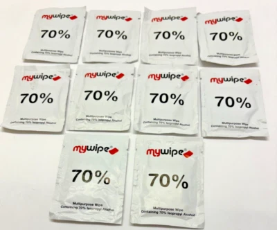 MYWIPE 10PK Phone/TV /Screen Cleaning My Wipe 70% isopropyl Alcohol Multipurpose Sachet