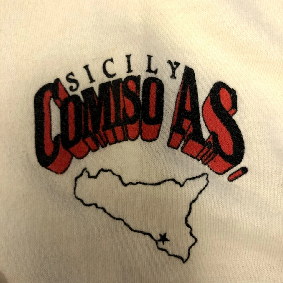 Camiseta De Colección Años 80 Artex Jostens SICILIA Comiso AS ITALIA Retro TIMBRE 50/50 EE. UU. L Foto 3 de 4