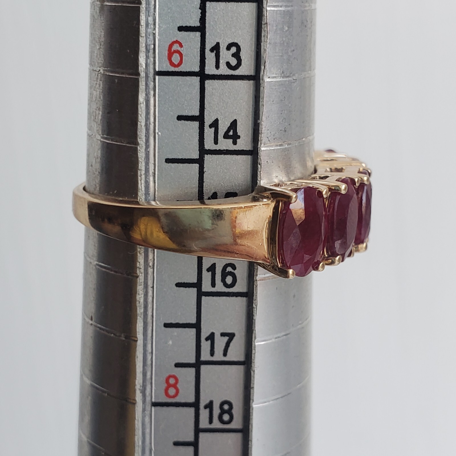 10K VINTAGE SOLID YELLOW GOLD OVAL RUBY GEMSTONE … - image 15