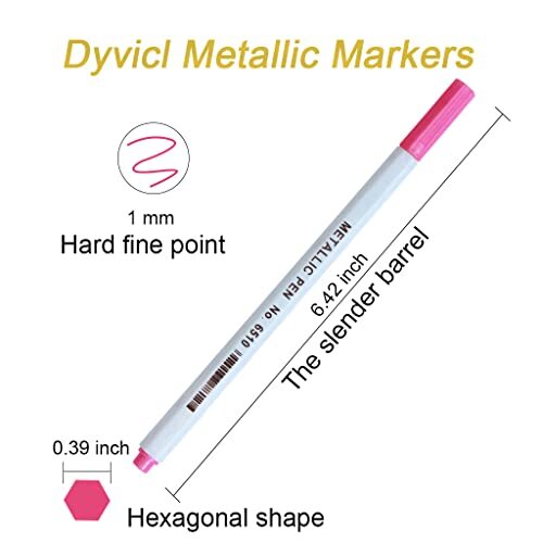 Metallic Marker Pens - 15 Colors Hard Fine Tip Metallic Markers for Black Pap...