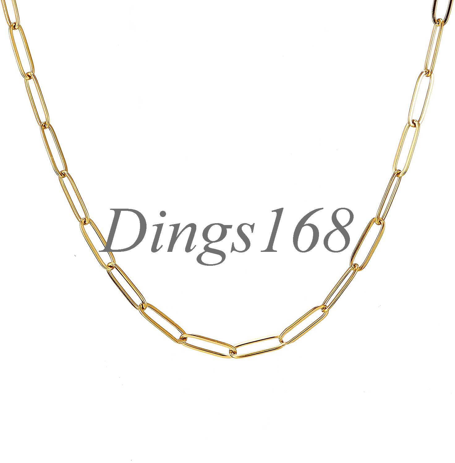 Yellow 18K Gold Filled Forever Paper Clip Chain Necklace 16"/18"/20"/22"/24 inch