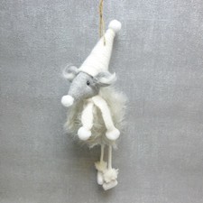 Formano Hänger Maus Weihnachtsmaus Deko Textil grau weiß Winter Weihnachten