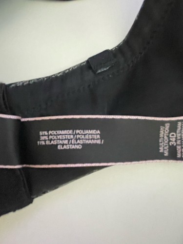 Sujetador sin tirantes Victorias Secret gris tinte espacial push up liso con aros talla 34D - Imagen 6 de 6