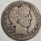 《Silver》1915-S USA BARBER QUARTER -- .1808 OZ of SILVER!!!