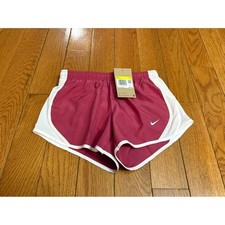 Girls Nike Kids Dri-FIT Running Shorts Desert Berry White 848196-635 Small S NWT