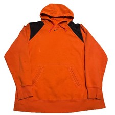 Vintage Y2K Nike Center Swoosh Faded Orange Hoodie Sweatshirt Size XL Vtg