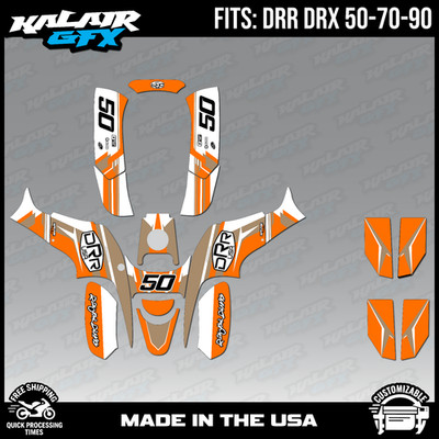 Graphics Kit for DRR DRX50 DRX70 DRX90 Evolution Series - Orange
