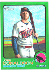 2022 Topps Heritage JOSH DONALDSON #110 Twins GREEN CHROME REFRACTOR #’d 088/273