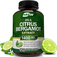 Nutriflair Organic Citrus Bergamot 1400Mg, 120 Capsules - 25:1 Citrus Bergamia