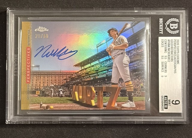 Topps Chrome 2026 Nick Kurtz Athletics Perspectives Auto PA-NK #20/50