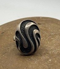 Israel Vintage Ring Sterling Silver 925 Filigree Swirls Dome Celtic 10.1 gr 3