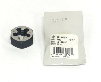 Cle-Line Type 0660 1/2NPT 14 Thread Carbon Hex Die C65574 NOS