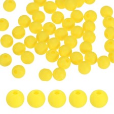 50-Pack Silicone Beads 6mm for DIY Crafts/Bracelet Bright Yellow 